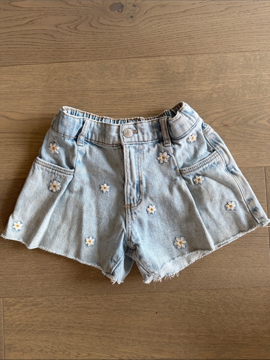 Zara Other - Zara Light Blue Denim Daisy Embroidered Girls Shorts